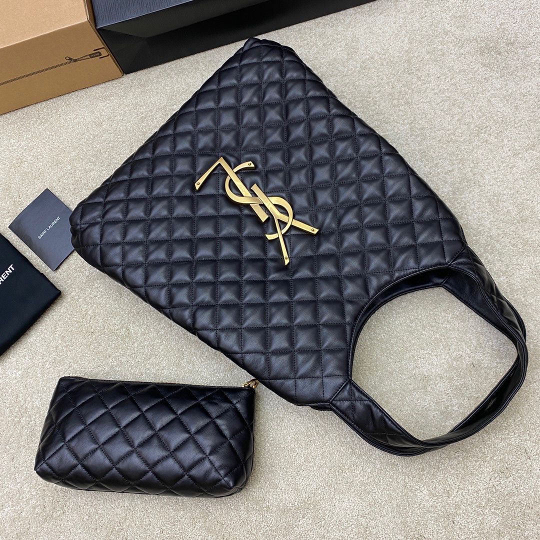 Yves Saint Laurent Original Leather Shopping Bag 698651 Black