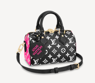 Louis Vuitton SPEEDY BANDOULIERE 20 M46088 Black & White & Pink