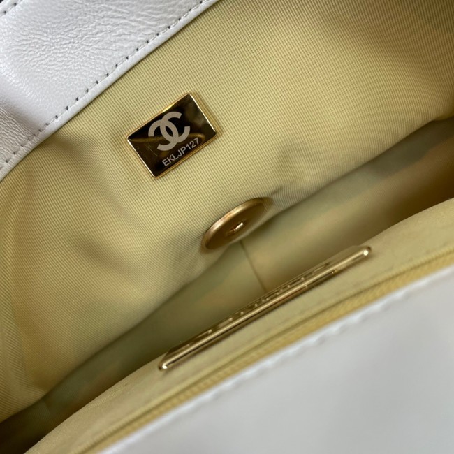 Chanel 19 flap bag AS1160 White&Rainbow line