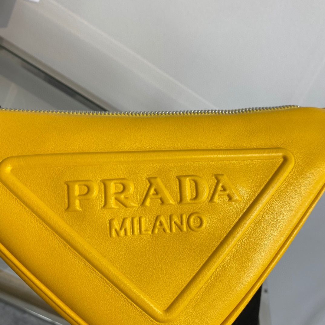 Prada Padded Nappa Leather Shoulder Bag 1BH190 Yellow