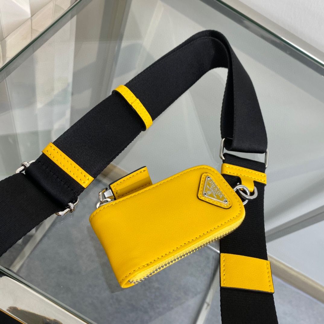 Prada Padded Nappa Leather Shoulder Bag 1BH190 Yellow