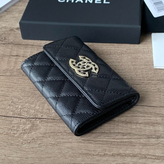 Chanel card holder Calfskin AP2735 black