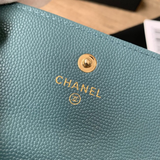 Chanel card holder Calfskin AP2735 blue