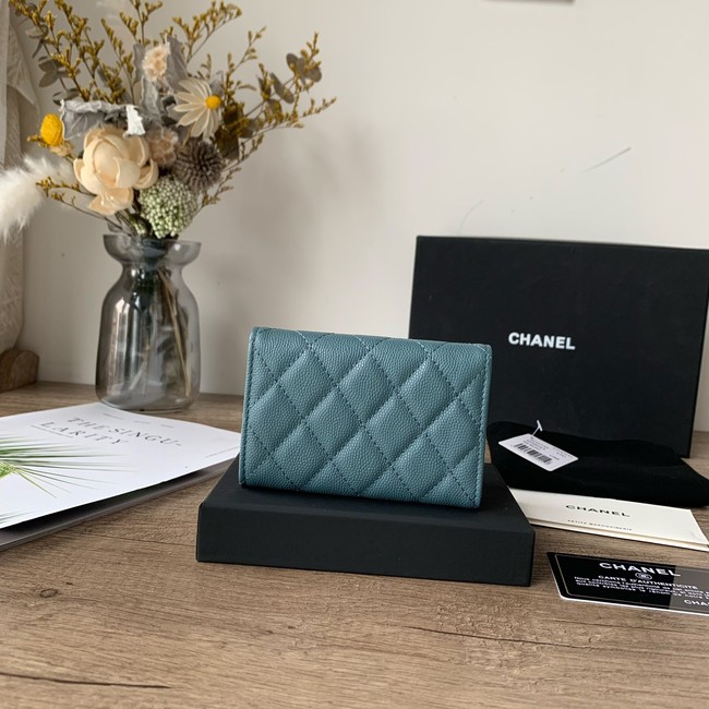 Chanel card holder Calfskin AP2735 blue