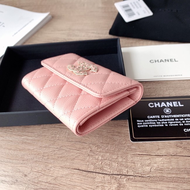 Chanel card holder Calfskin AP2735 pink