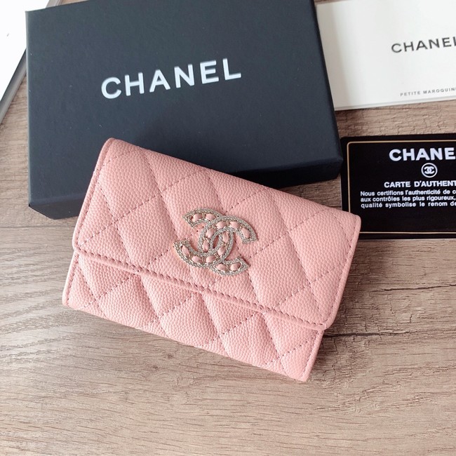 Chanel card holder Calfskin AP2735 pink