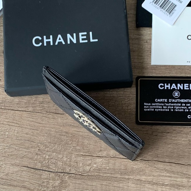 Chanel card holder Calfskin AP2737 black