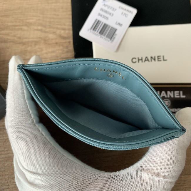 Chanel card holder Calfskin AP2737 blue