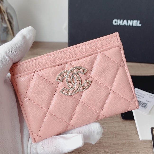 Chanel card holder Calfskin AP2737 pink