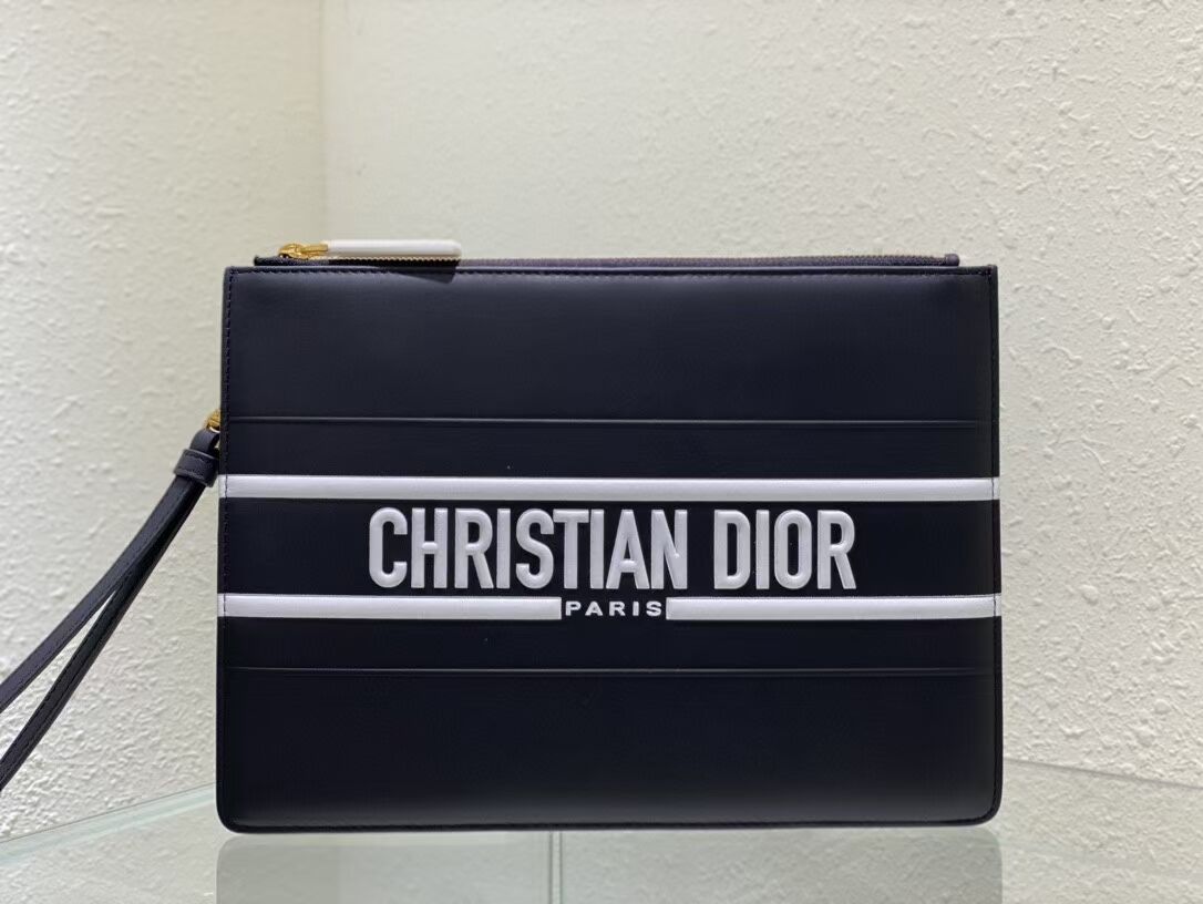 Dior Calfskin Cluth Bag C9181 Black