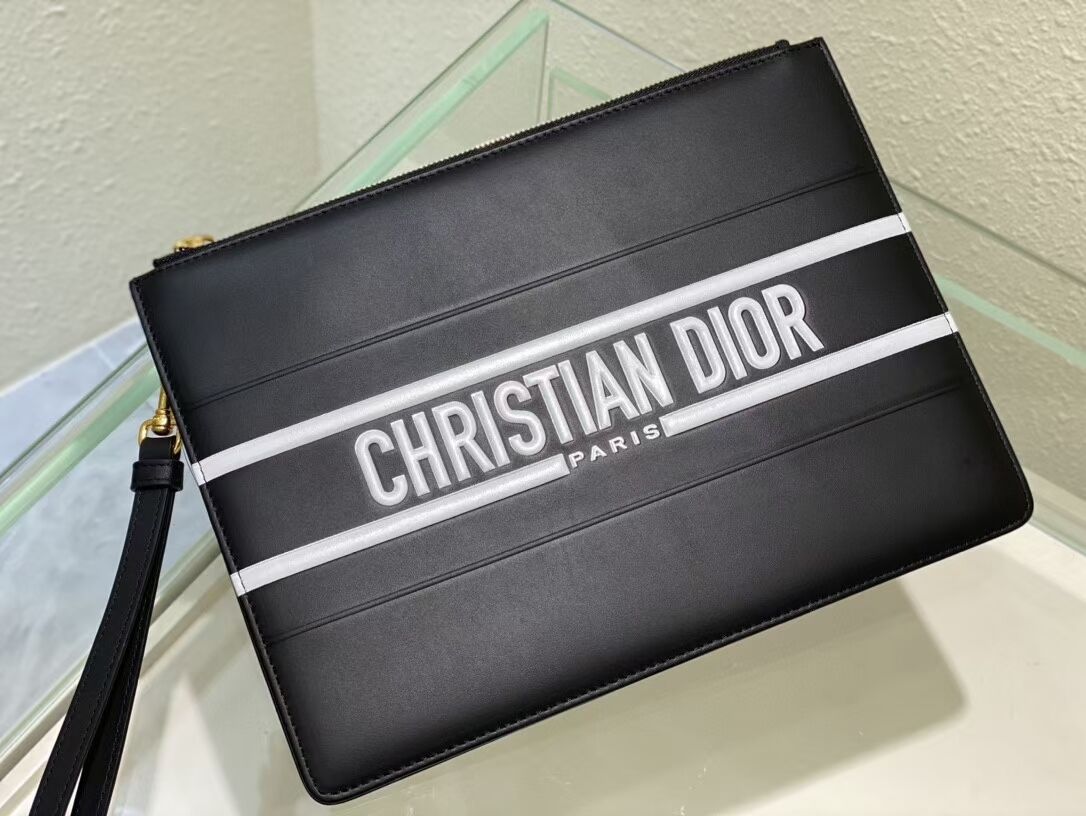 Dior Calfskin Cluth Bag C9181 Black
