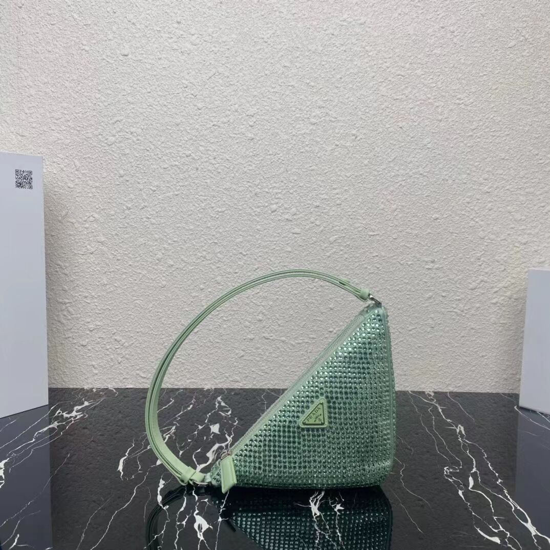 Prada crystal handbag 1VH243 green