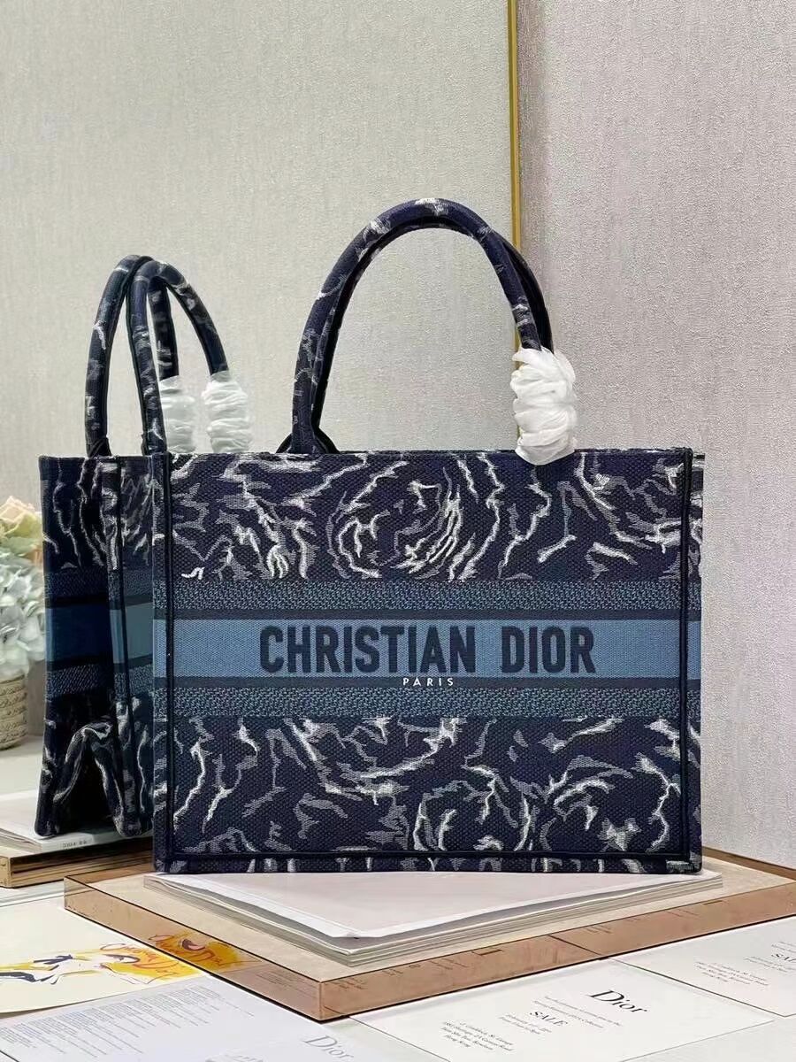 SMALL DIOR BOOK TOTE Embroidery C1287-31 blue