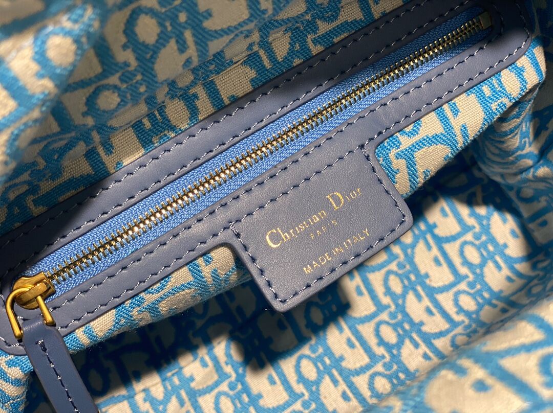 Dior MEDIUM LADY weave BAG C9916 blue