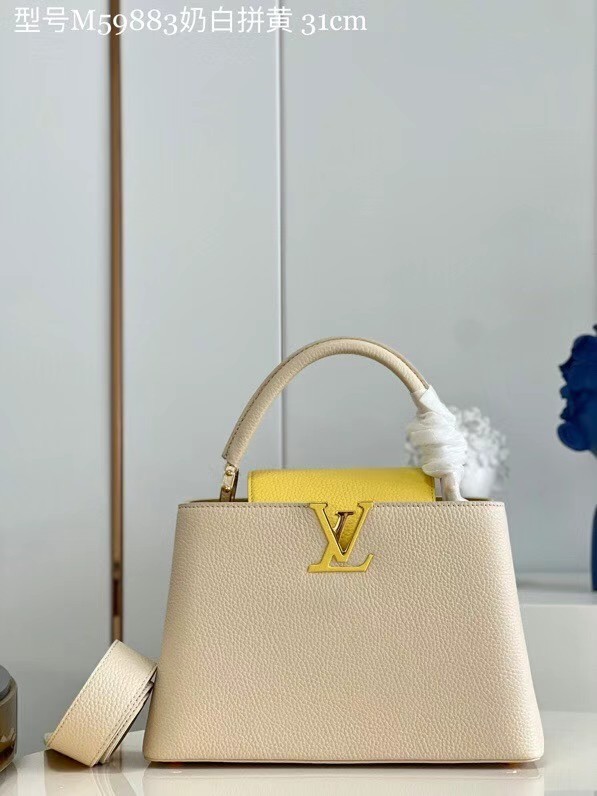 Louis Vuitton CAPUCINES MM M59883 Creme Beige