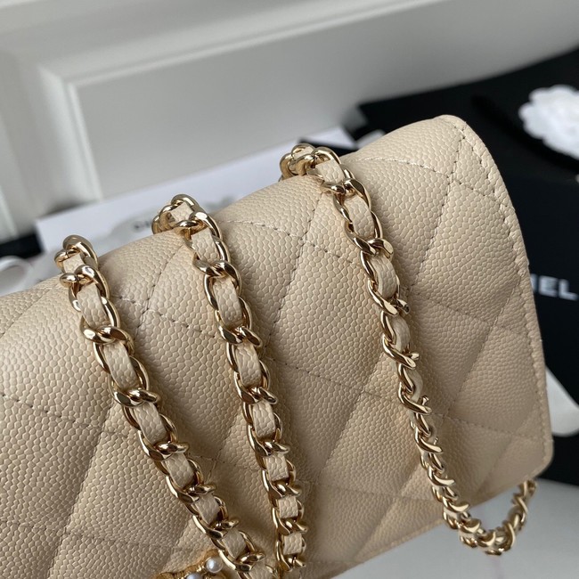 Chanel Grained Calfskin small Shoulder Bag AP33814 apricot