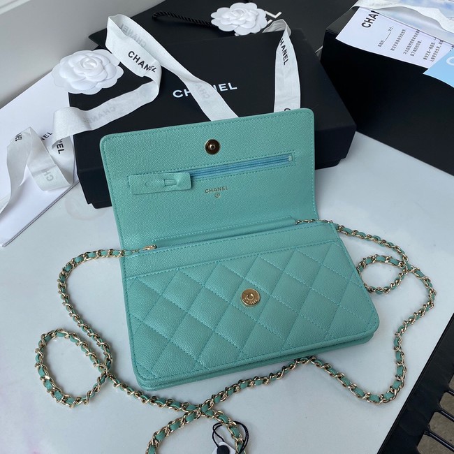 Chanel Grained Calfskin small Shoulder Bag AP33814 green 