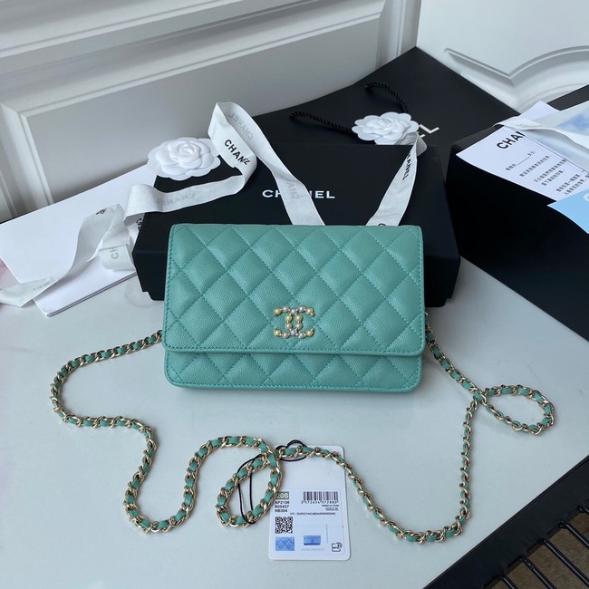 Chanel Grained Calfskin small Shoulder Bag AP33814 green