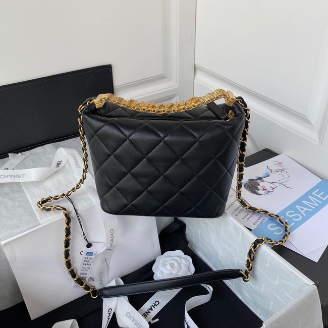 Chanel lambskin Shoulder Bag AS3242 black