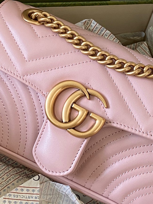 Gucci GG Marmont matelasse mini bag 446744 pink