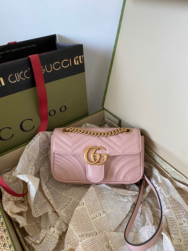 Gucci GG Marmont matelasse mini bag 446744 pink