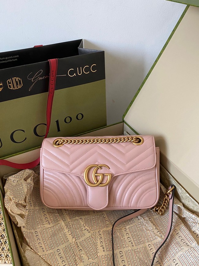 Gucci GG Marmont small shoulder bag 443497 light pink