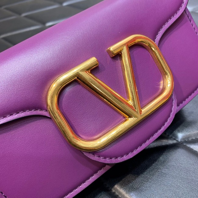 VALENTINO GARAVANI MINI LOCO Calf leather Shoulder Bag 1W2B0K purple