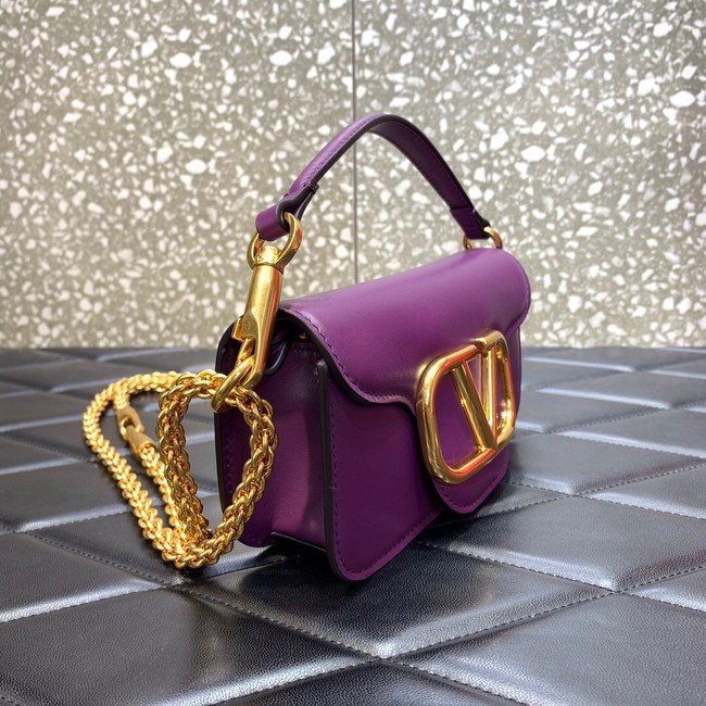 VALENTINO GARAVANI MINI LOCO Calf leather Shoulder Bag 1W2B0K purple