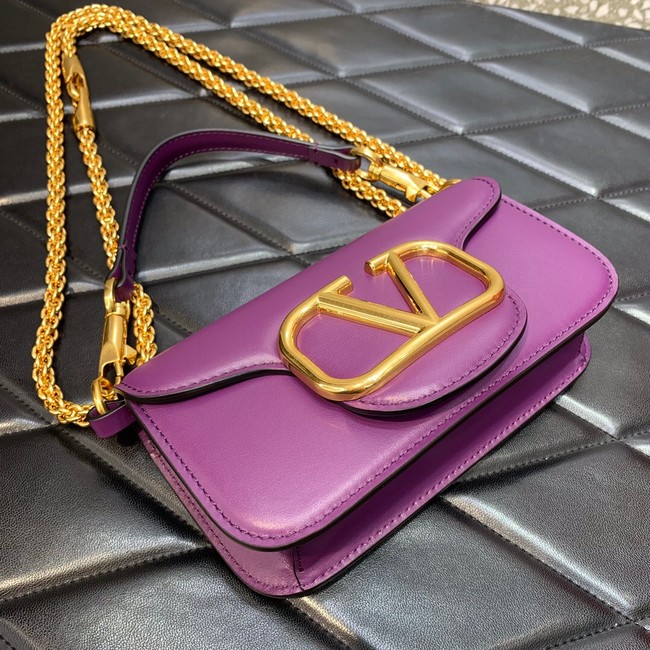 VALENTINO GARAVANI MINI LOCO Calf leather Shoulder Bag 1W2B0K purple