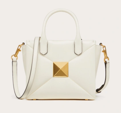 VALENTINO GARAVANI small One Stud Sheepskin tote Bag XW0B0K59 white