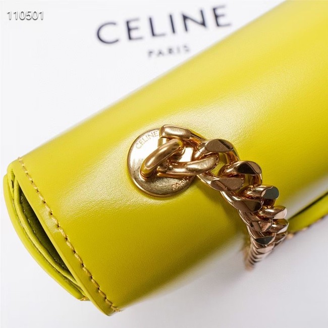 Celine CHAIN SHOULDER BAG TRIOMPHE IN SHINY CALFSKIN 199243 ANIS