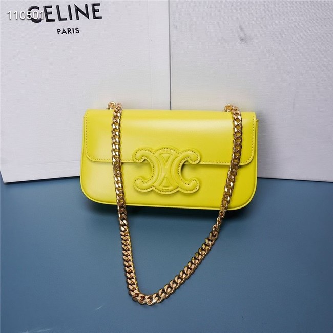 Celine CHAIN SHOULDER BAG TRIOMPHE IN SHINY CALFSKIN 199243 ANIS