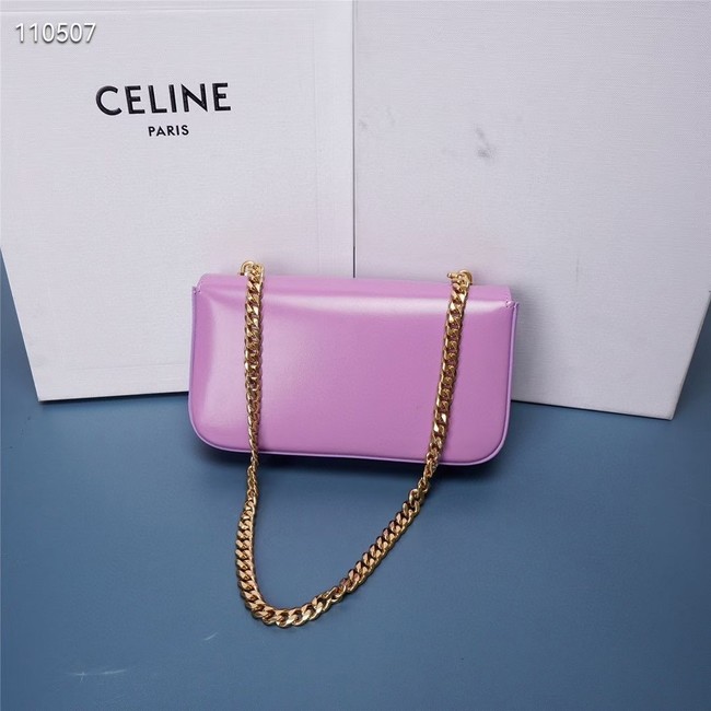 Celine CHAIN SHOULDER BAG TRIOMPHE IN SHINY CALFSKIN 199243 MAUVE