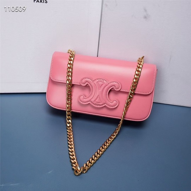 Celine CHAIN SHOULDER BAG TRIOMPHE IN SHINY CALFSKIN 199243 PINK