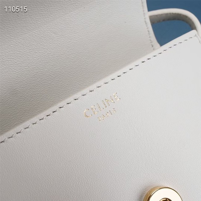 Celine FOLCO CUIR TRIOMPHE IN SMOOTH CALFSKIN 10J303 WHITE