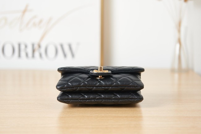 Chanel Grained Calfskin Shoulder Bag AS3225 black