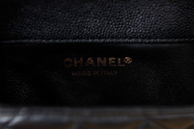 Chanel Grained Calfskin Shoulder Bag AS3225 black