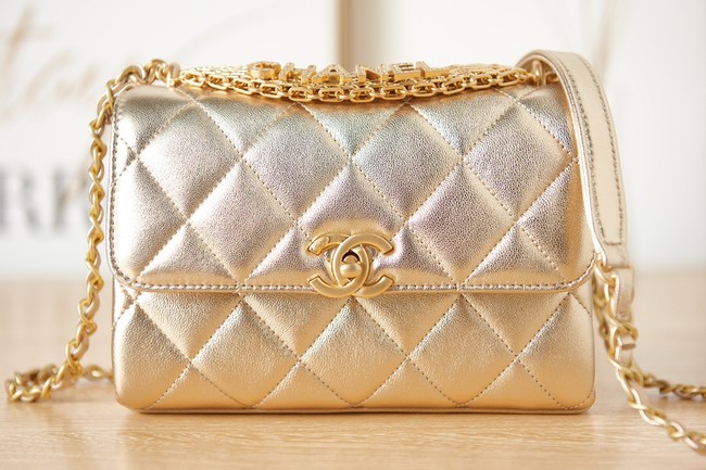 Chanel lambskin Shoulder Bag AS3240 gold