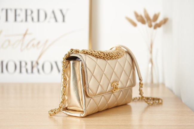 Chanel lambskin Shoulder Bag AS3241 gold