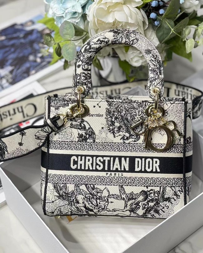 Dior MEDIUM LADY D-LITE BAG Embroidered M0565-15