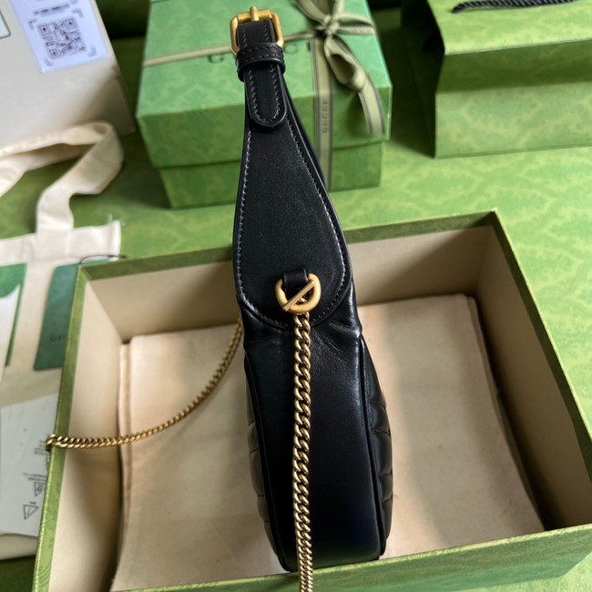 Gucci GG Marmont half-moon-shaped mini bag 699514 black