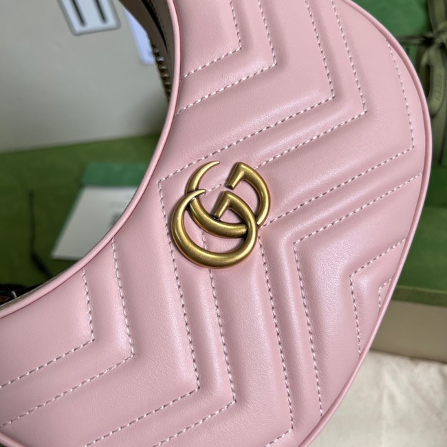 Gucci GG Marmont half-moon-shaped mini bag 699514 pink