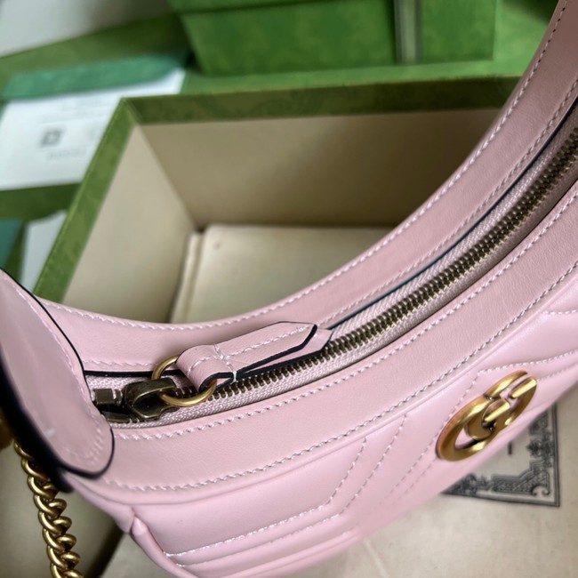 Gucci GG Marmont half-moon-shaped mini bag 699514 pink