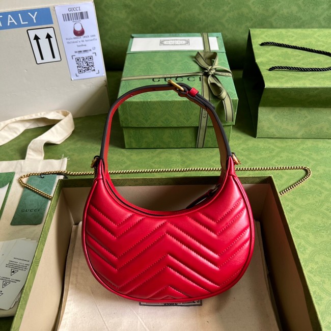 Gucci GG Marmont half-moon-shaped mini bag 699514 red