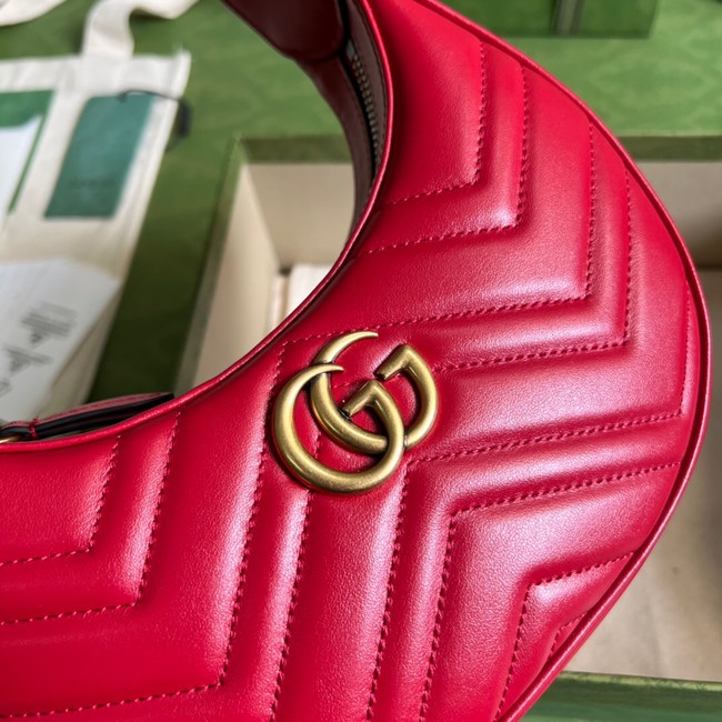 Gucci GG Marmont half-moon-shaped mini bag 699514 red