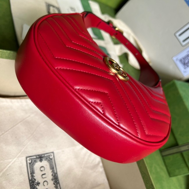 Gucci GG Marmont half-moon-shaped mini bag 699514 red