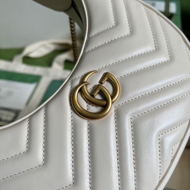 Gucci GG Marmont half-moon-shaped mini bag 699514 white