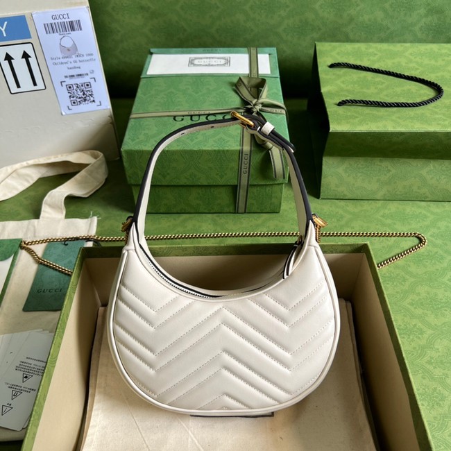 Gucci GG Marmont half-moon-shaped mini bag 699514 white