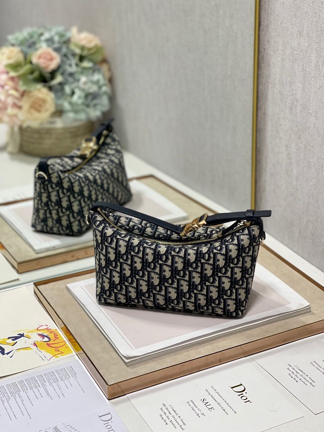 DIOR SMALL BOBBY BAG Embroidery S5554 dark blue