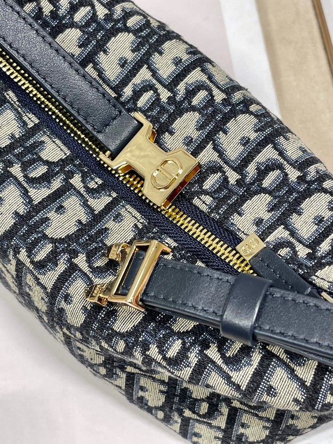 DIOR SMALL BOBBY BAG Embroidery S5554 dark blue